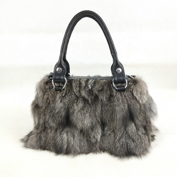 China factory wholesale Luxury Design Real red fox bag ladies fashion bags fashionable fox fur bag